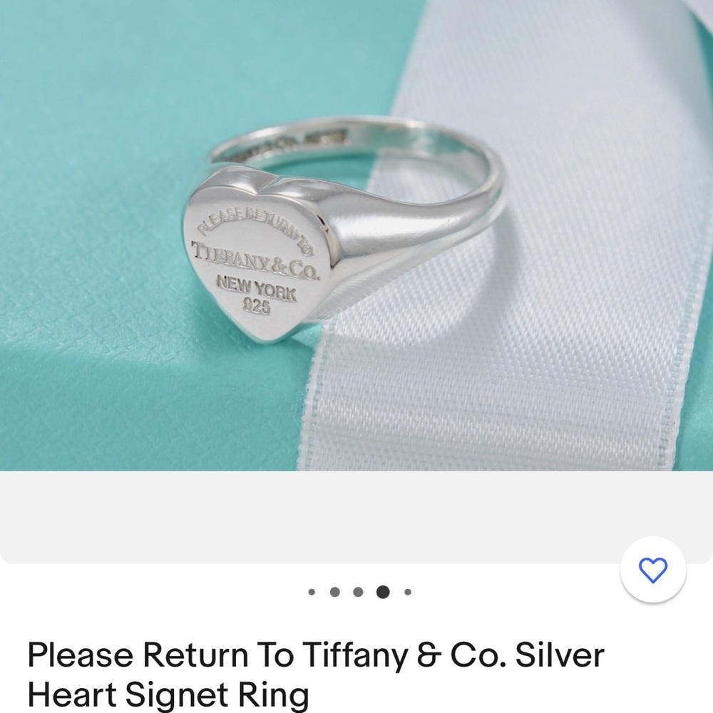 Authentic Tiffany & Co. Return To Heart Signet Ring Silver 💍🤍